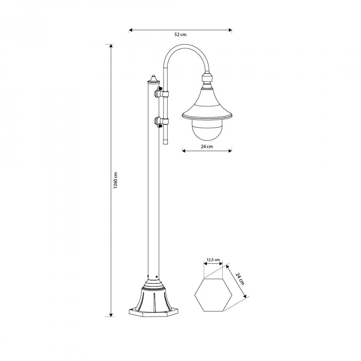 Outdoor Garden lamp post Rimini