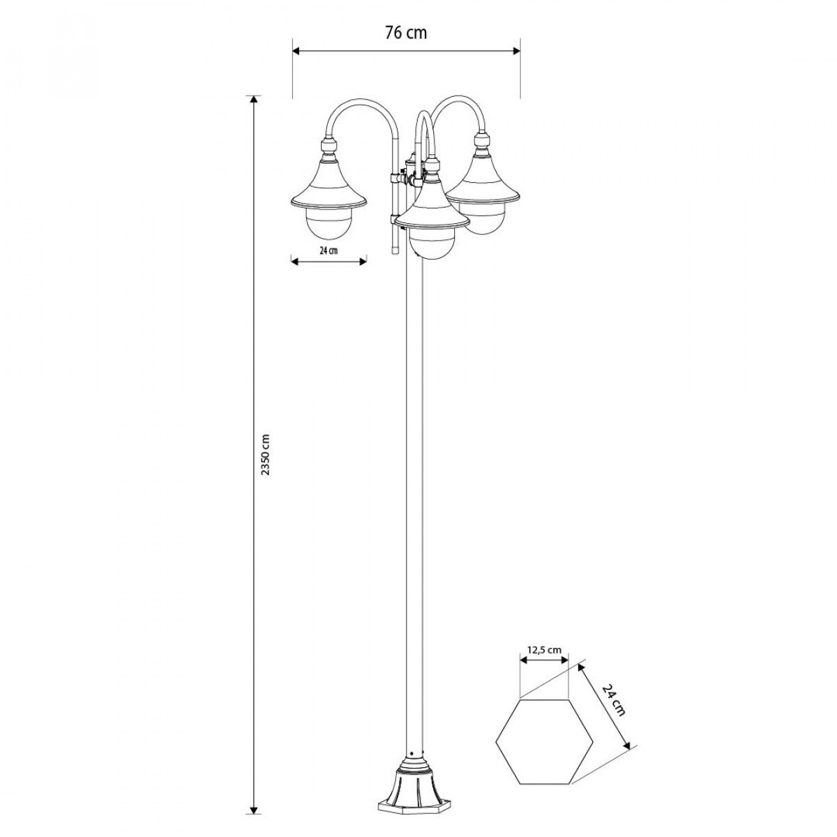 Outdoor Garden lamp post Rimini 3