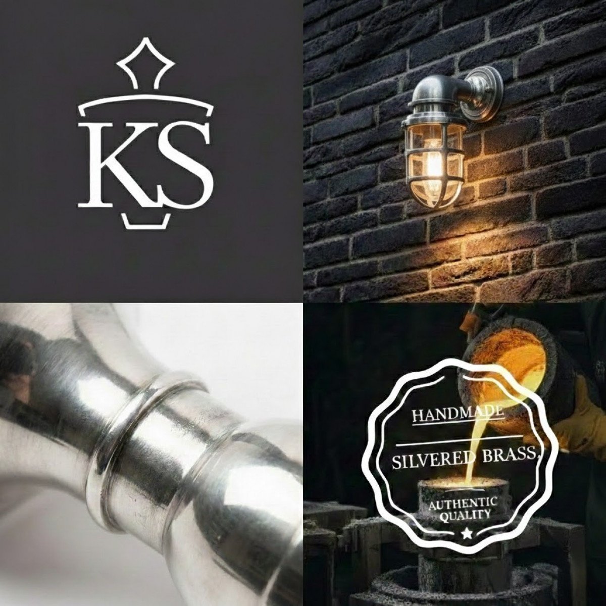 Brooklyn Zilver muurlamp