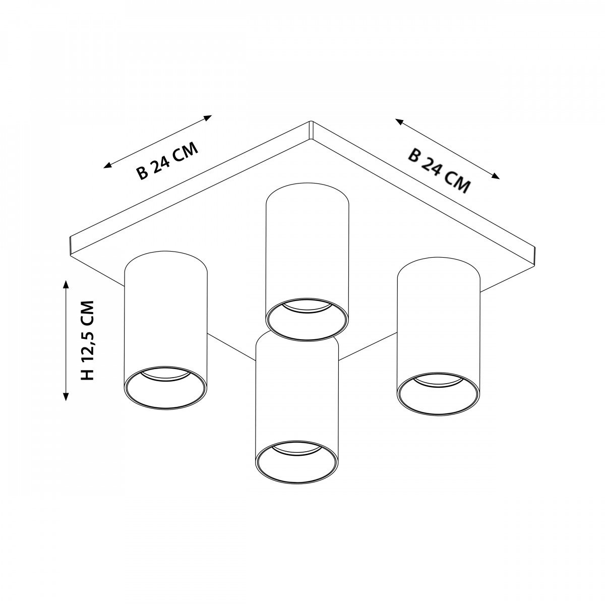 Wall-ceiling light Mila 4 Black / Black