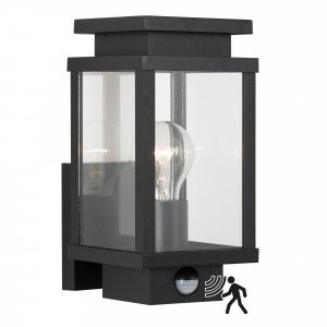 black wall lamp with square shape and windows with real glass black wall lamp with square shape and windows with real glass