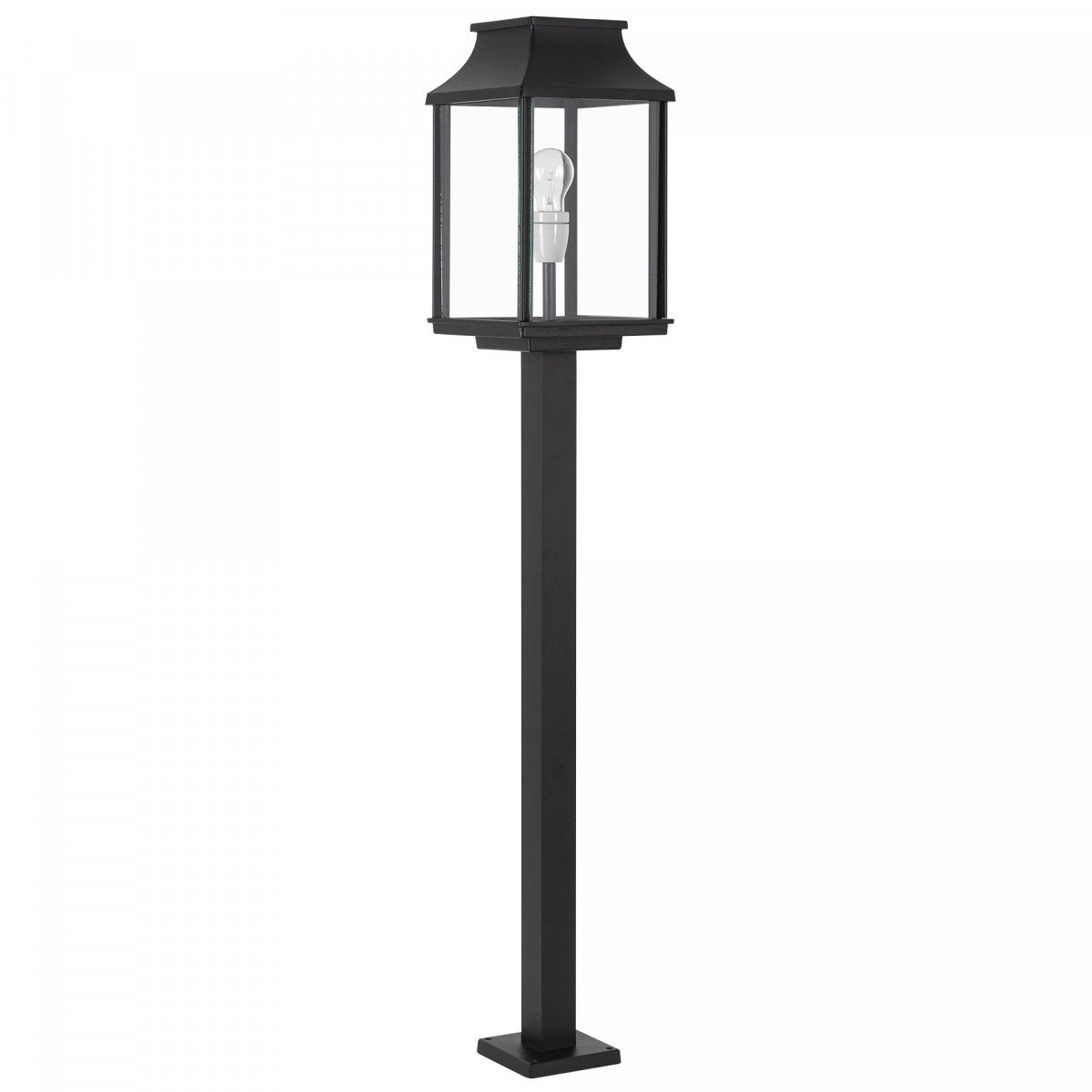 lighting post Praag, modern exterior lighting beautiful black outdoor lighting with glass panels from KS outdoor lighting company