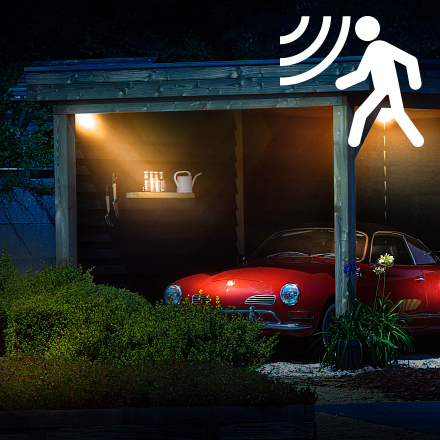 Outdoor lighting with motion sensor