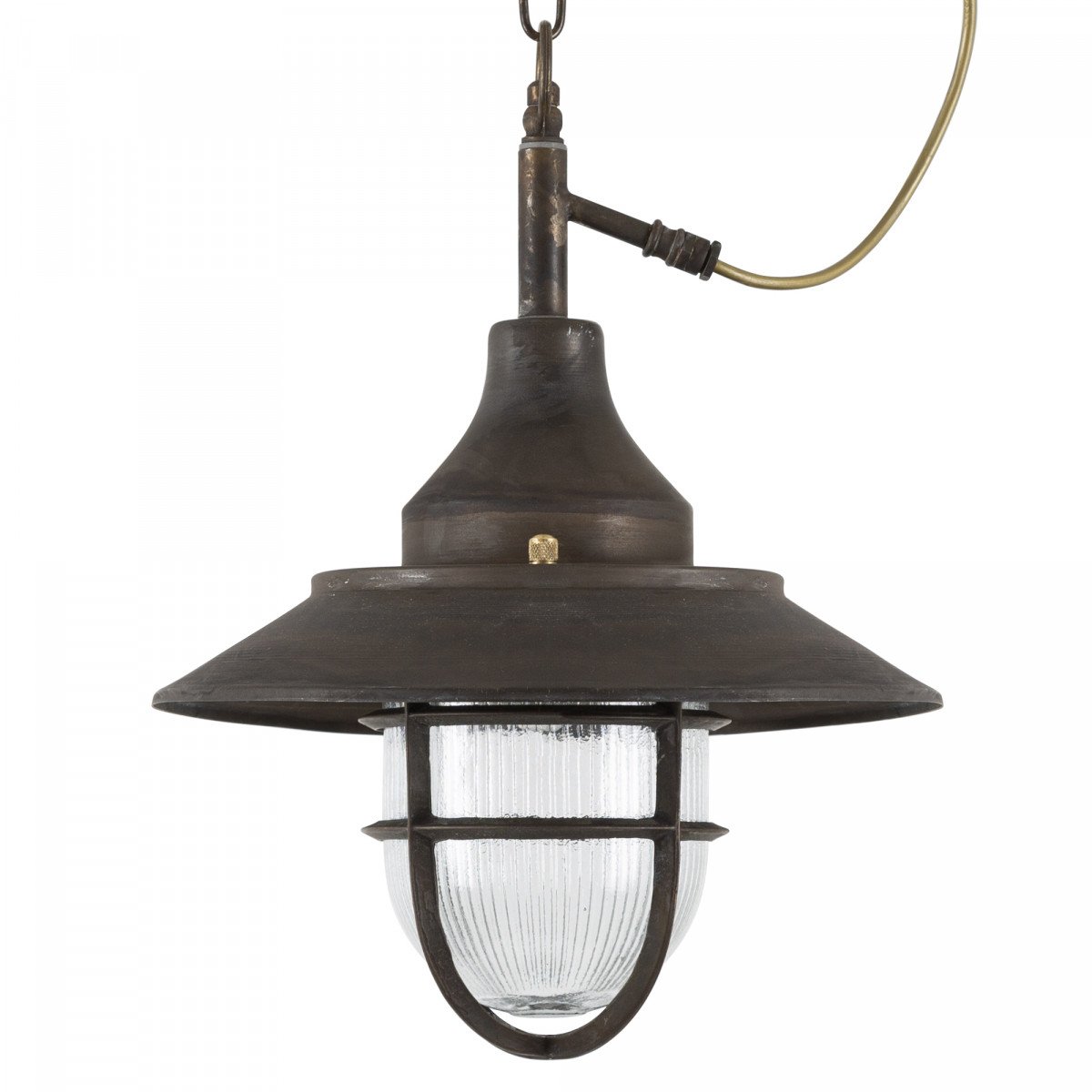 Navy Pendant light Dark Brass