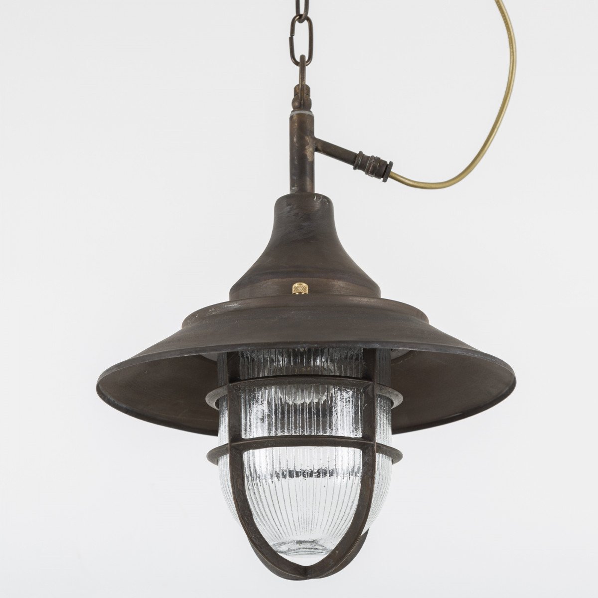 Navy Pendant light Dark Brass