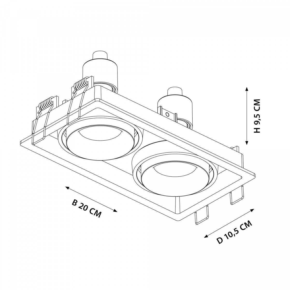 Wall-ceiling light Bjorn 2 Black