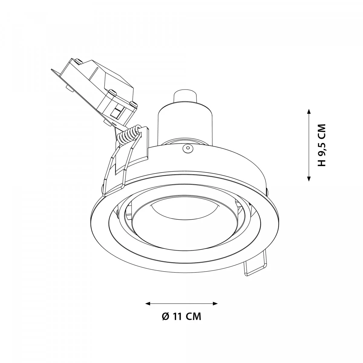 Wall-ceiling light Bjorn 1 Round Black