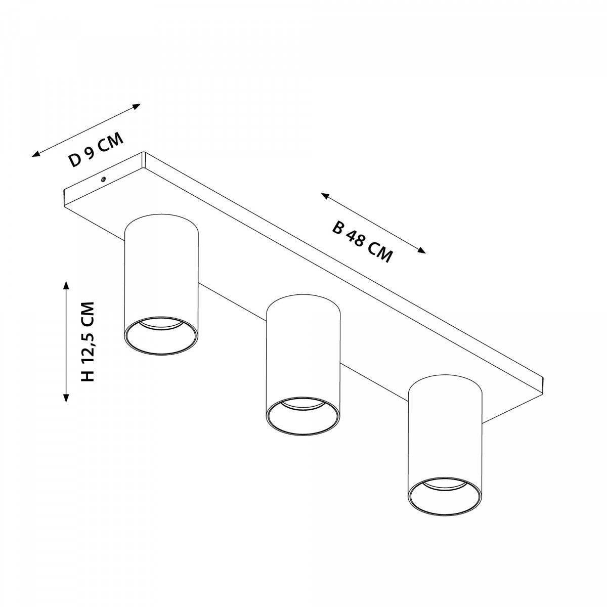 Wall-ceiling light Mila 3 black