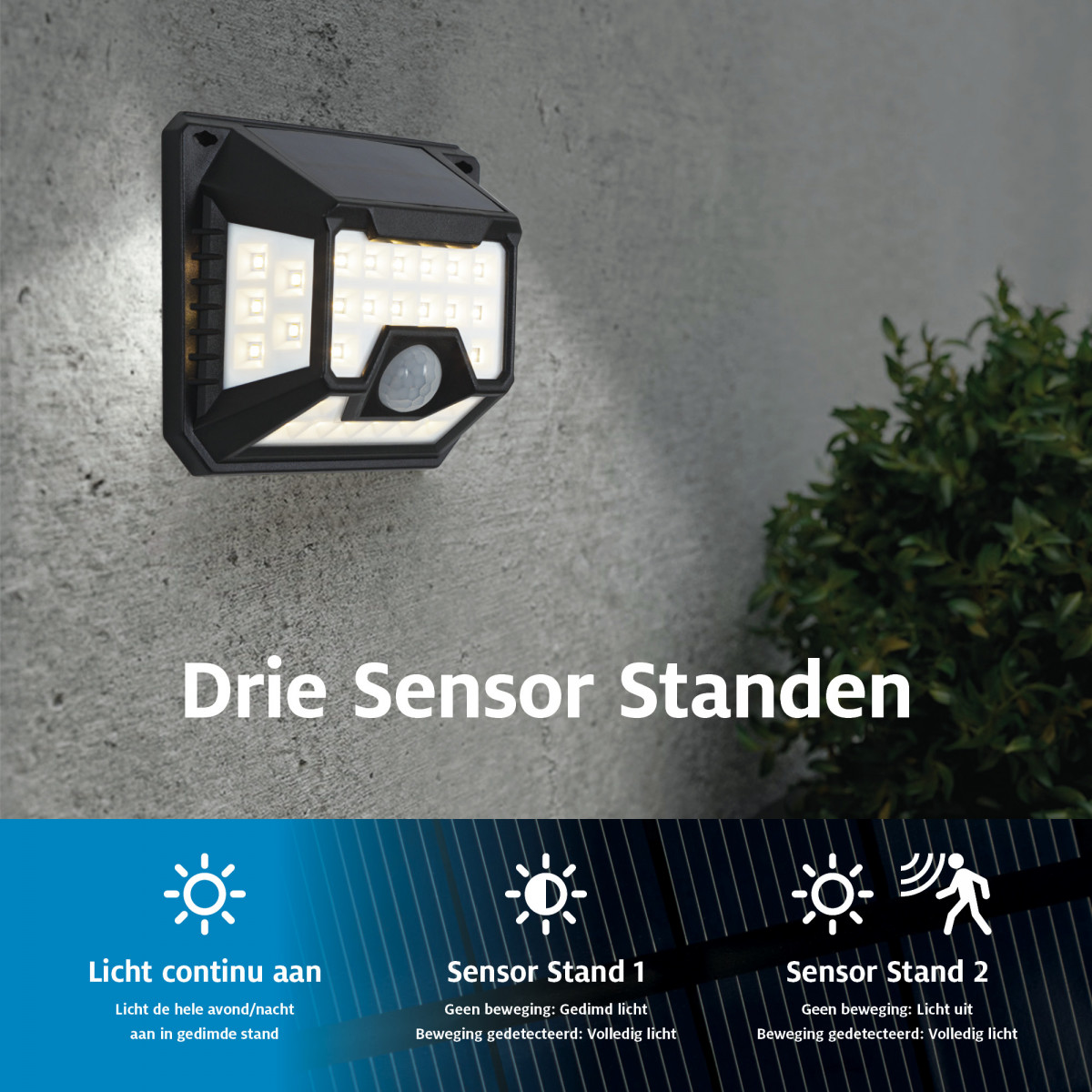 solys s led solar sensor lamp black
