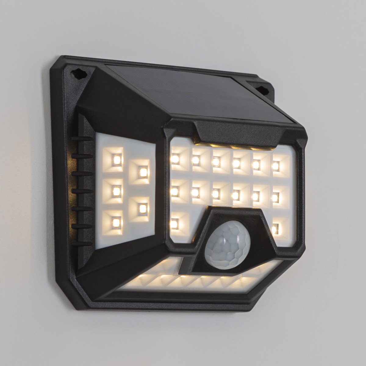 solys s led solar sensor lamp black