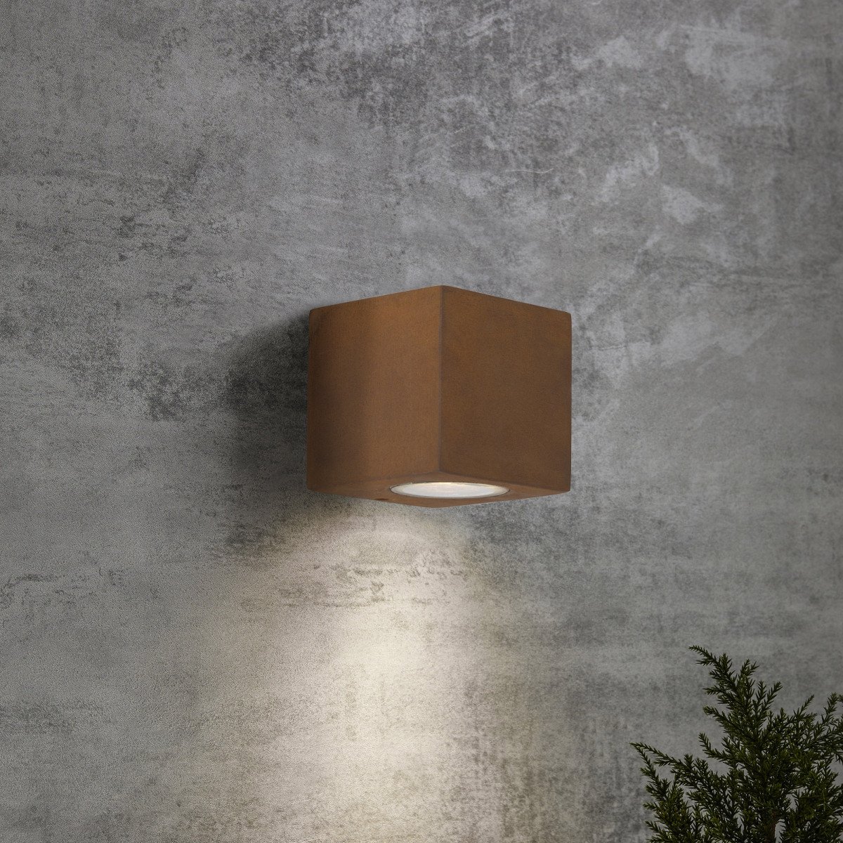 KS Verlichting Levi Down corten staal downlighter buitenlamp met roestbruine kleur