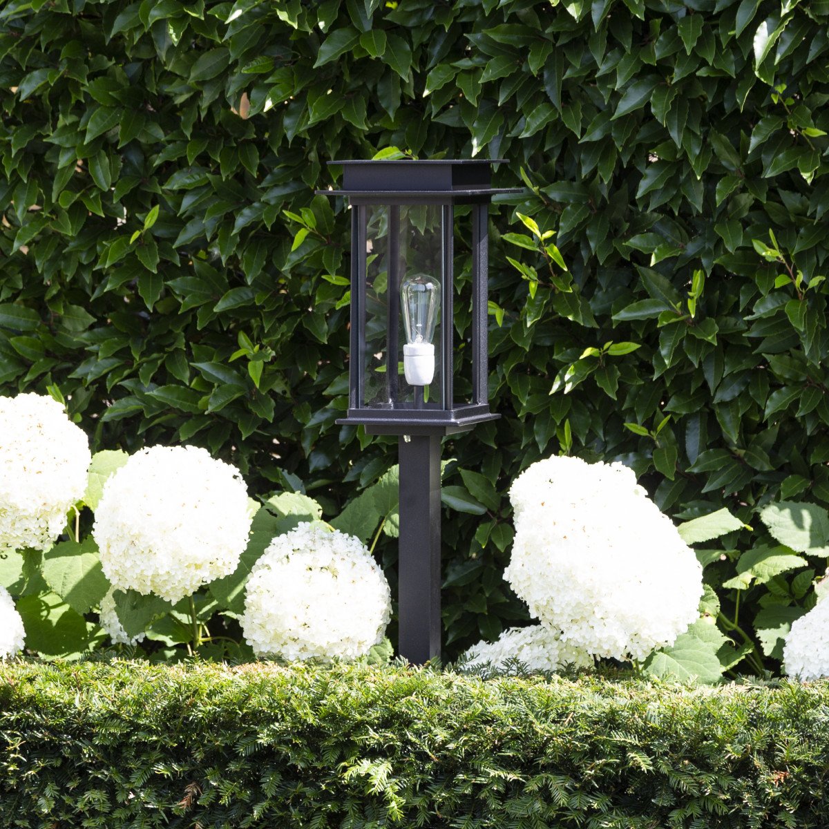 lighting post Praag, modern exterior lighting beautiful black outdoor lighting with glass panels from KS outdoor lighting company