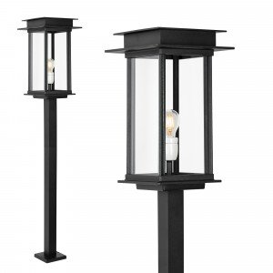 lighting post Praag, modern exterior lighting beautiful black outdoor lighting with glass panels from KS outdoor lighting company lighting post Praag, modern exterior lighting beautiful black outdoor lighting with glass panels from KS outdoor lighting company