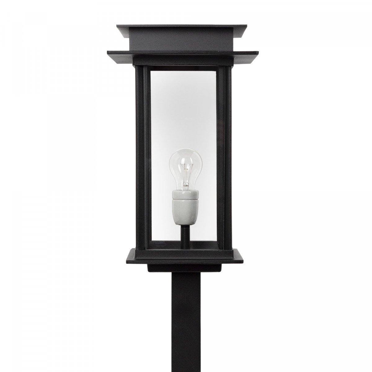 lighting post Praag, modern exterior lighting beautiful black outdoor lighting with glass panels from KS outdoor lighting company