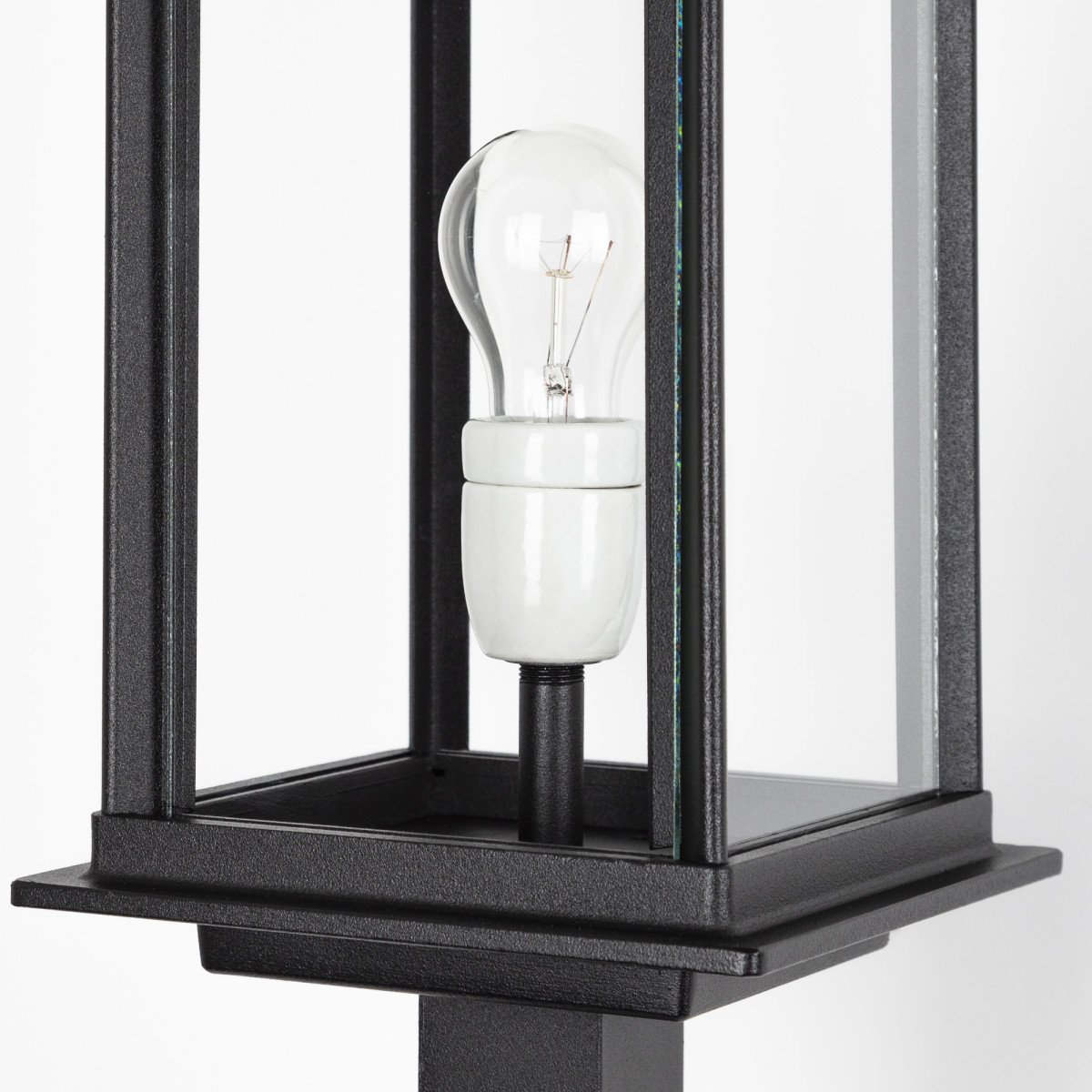 lighting post Praag, modern exterior lighting beautiful black outdoor lighting with glass panels from KS outdoor lighting company