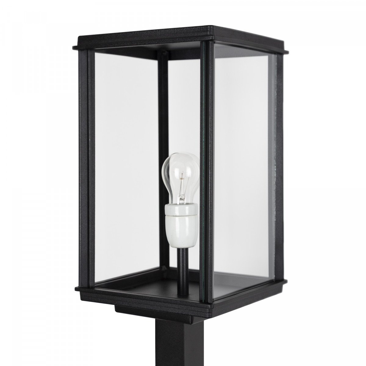 Outdoor lighting post sleek and stylish, black outdoor lighting, rectangular design from KS outdoor lighting company