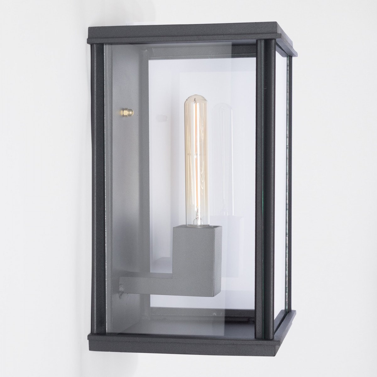 Modern exterior lighting beautiful black outdoor flush mount modern classic rectangle outdoor wall lamp with glass panels from KS outdoor lighting company