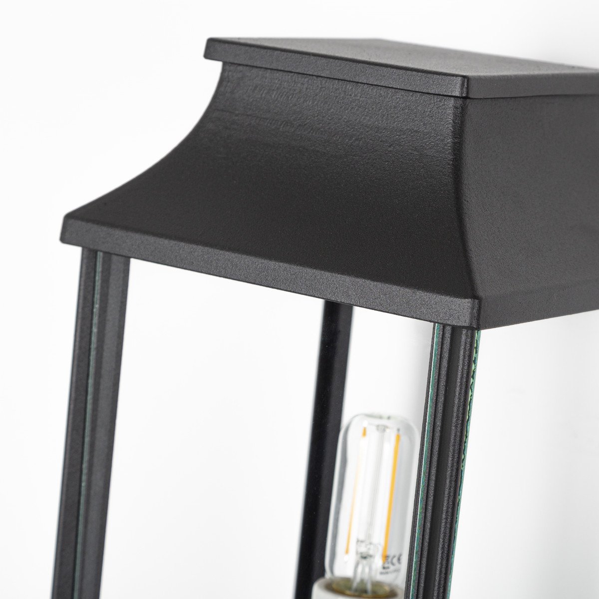 lighting post Praag, modern exterior lighting beautiful black outdoor lighting with glass panels from KS outdoor lighting company