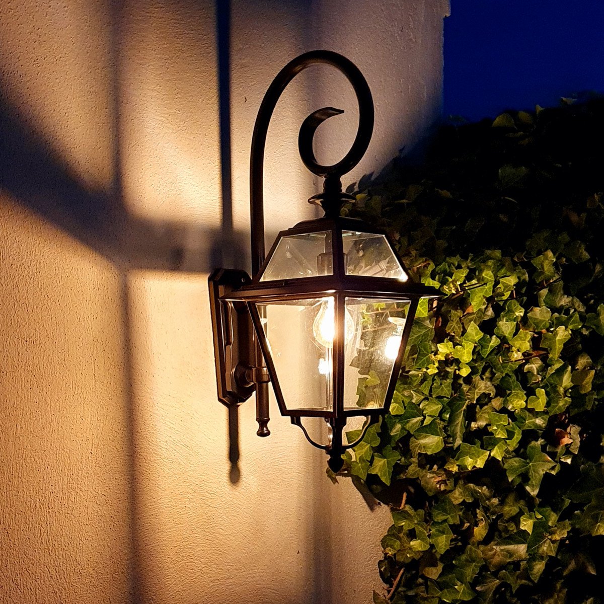 Wall Lamp Lighting Black Outdoor Porch Light Aluminium Lantern Height 36cm 